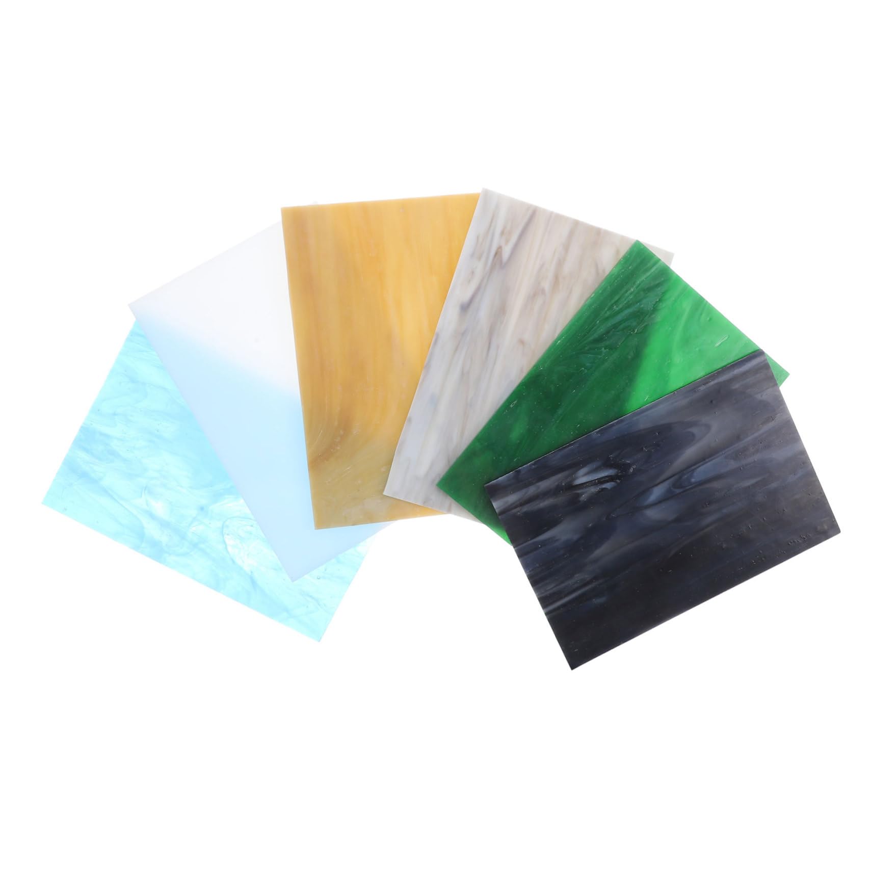 OSALADI 6pcs Colored Mica Flakes Stained Glass Sheets DIY Mosaic Tiles for Home Decoration Glass Mosaic Pieces