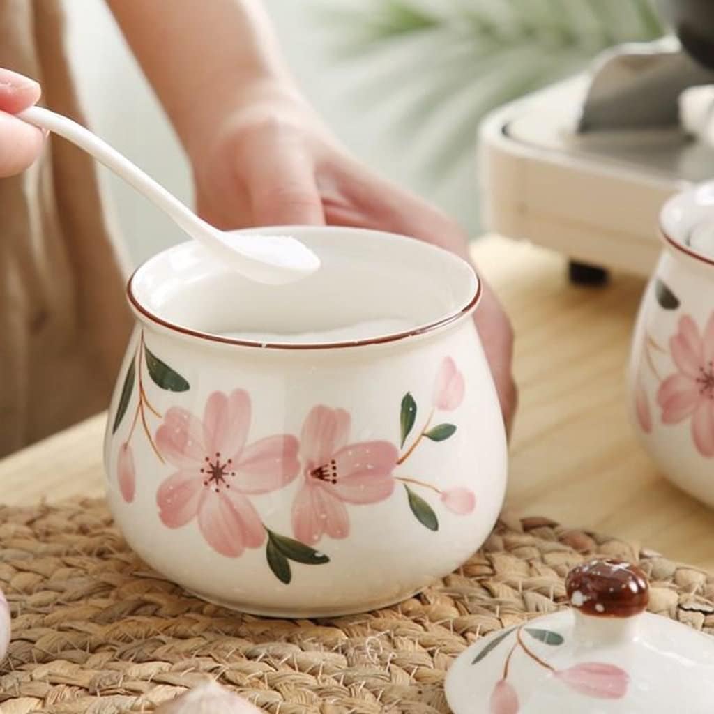 Spice Jar Set Japanese-Style Ceramic Oil Pepper Pot Seasoning Pot Ceramic Pot Oil Chili Pot Pepper Pot Home Seasoning Pot (Color : A, Size : S) (B S)