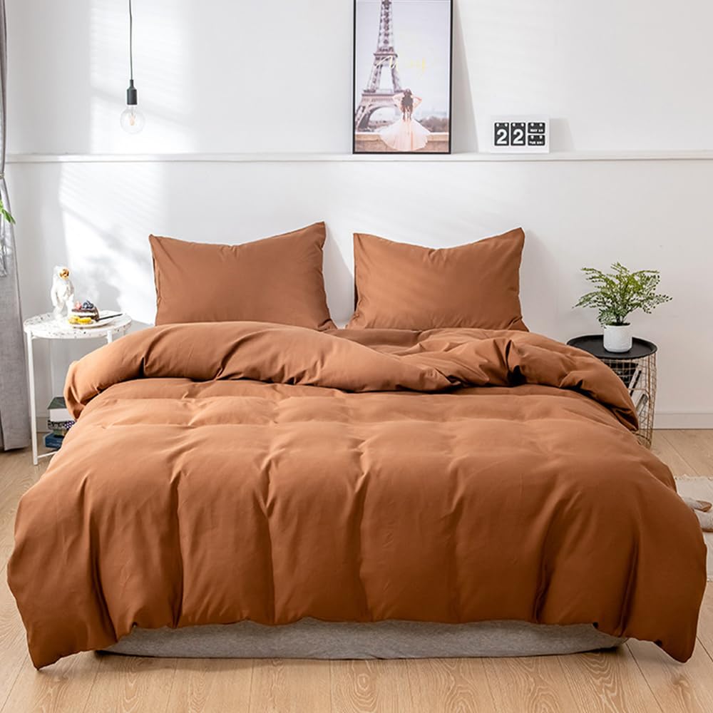 CLOTHKNOW Zestaw kołder z dyni California King Burnt Orange Zestawy Pościeli Terakota Kołdra Cal King Karmel Zestawy Pościeli Miękkie Pomarańczowe Zestawy Kołder Cal King