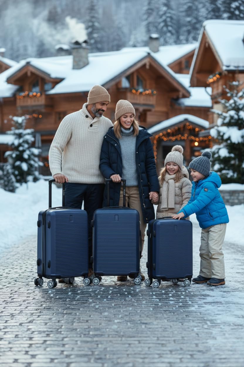 CELIMS - Grande Valise Soute 75 cm 23kg Rigide ABS Légère | Valise XL à roulettes 4 Roues 360° | Bagage Soute Avion 23kg | Valise Grande Taille Voyage | Bleu Marine