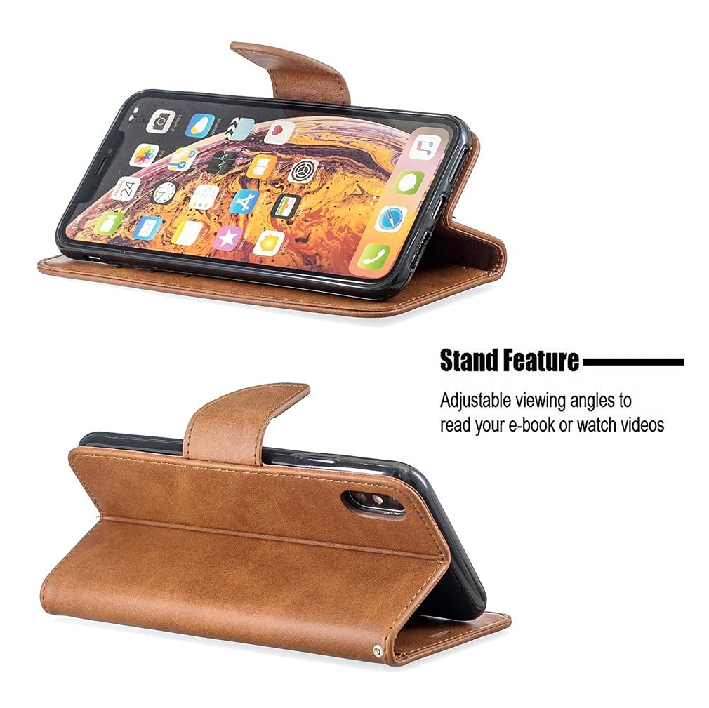 moex Custodia a libro per iPhone XS Max, con scomparto per carte di