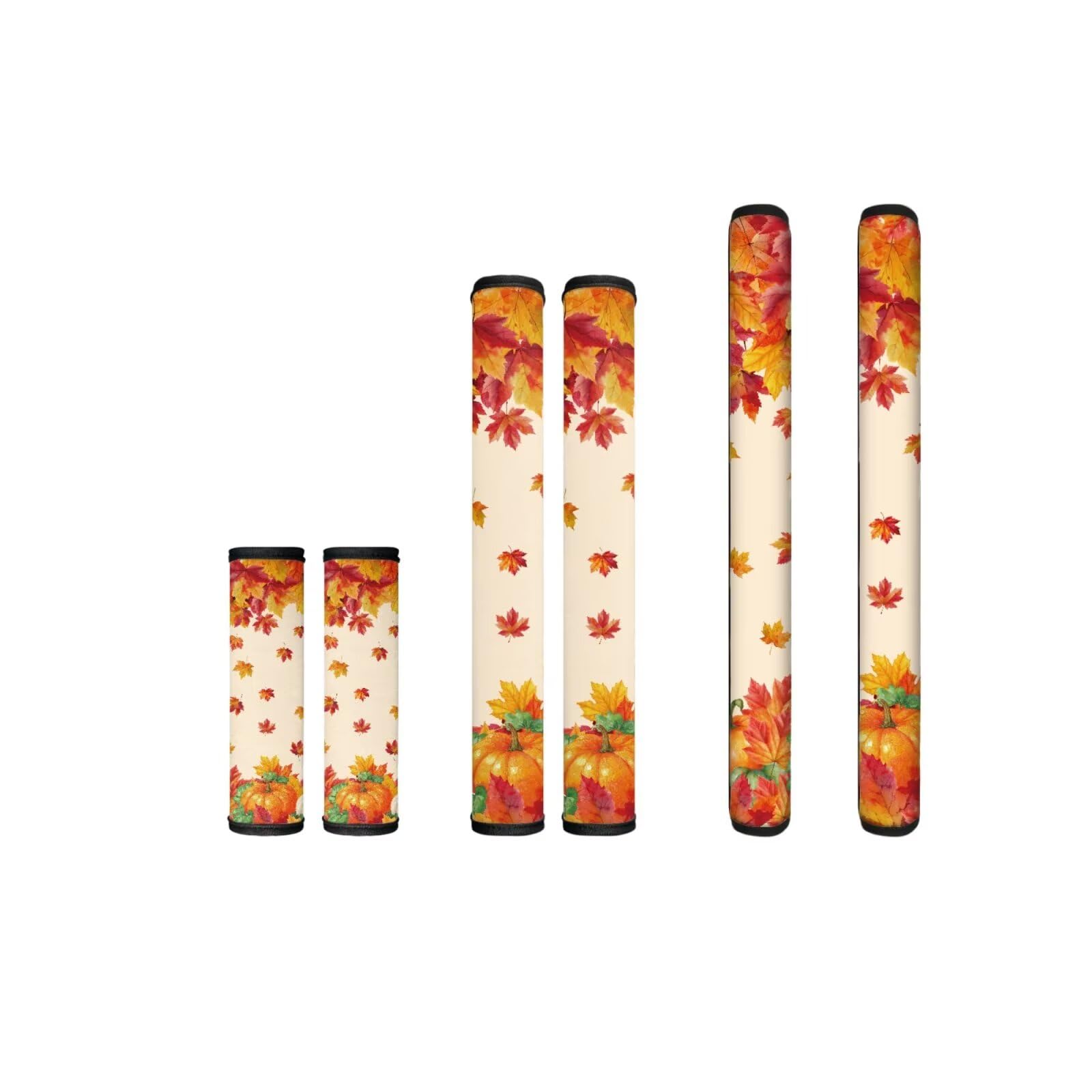 Biyejit Fall Maple Pumpkin Refrigerator Handle Covers 6 Packs, Autumn Thanksgiving Kitchen Indoor Decorations Door Microwave Fridge Handle Cover Washable Home Decor