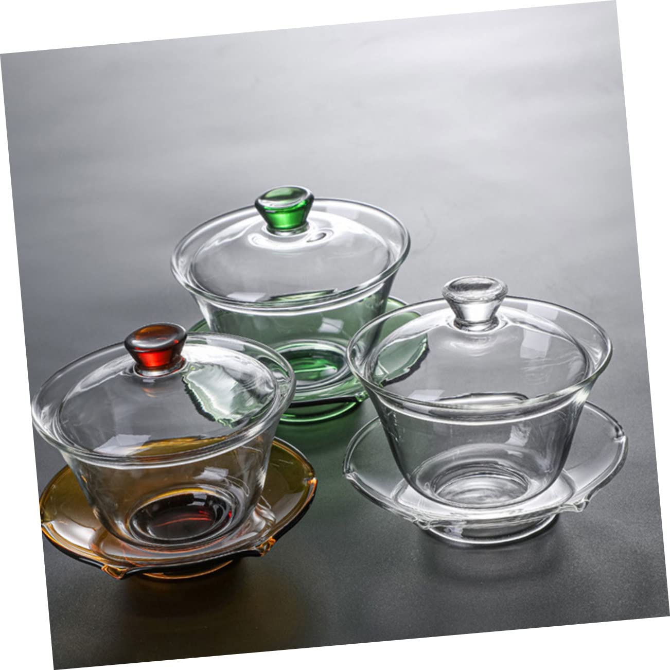 1-teiliges Glas-Teekannen- und Teetassen-Set mit Deckel zum Aufbrühen von Blüten und Tee. Kompaktes Kung-Fu-Teegeschirr für Teeliebhaber.