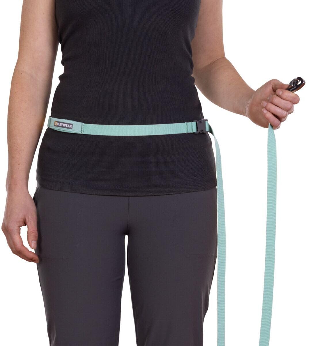 RUFFWEAR Correa para Perro Flagline, Correa Fuerte, Ligera y rápida, 2 en 1 de Mano o Cintura para Correr, Ajustable, Bolsillo de Almacenamiento y Clip de Bloqueo Seguro, Verde Salvia, Talla Única