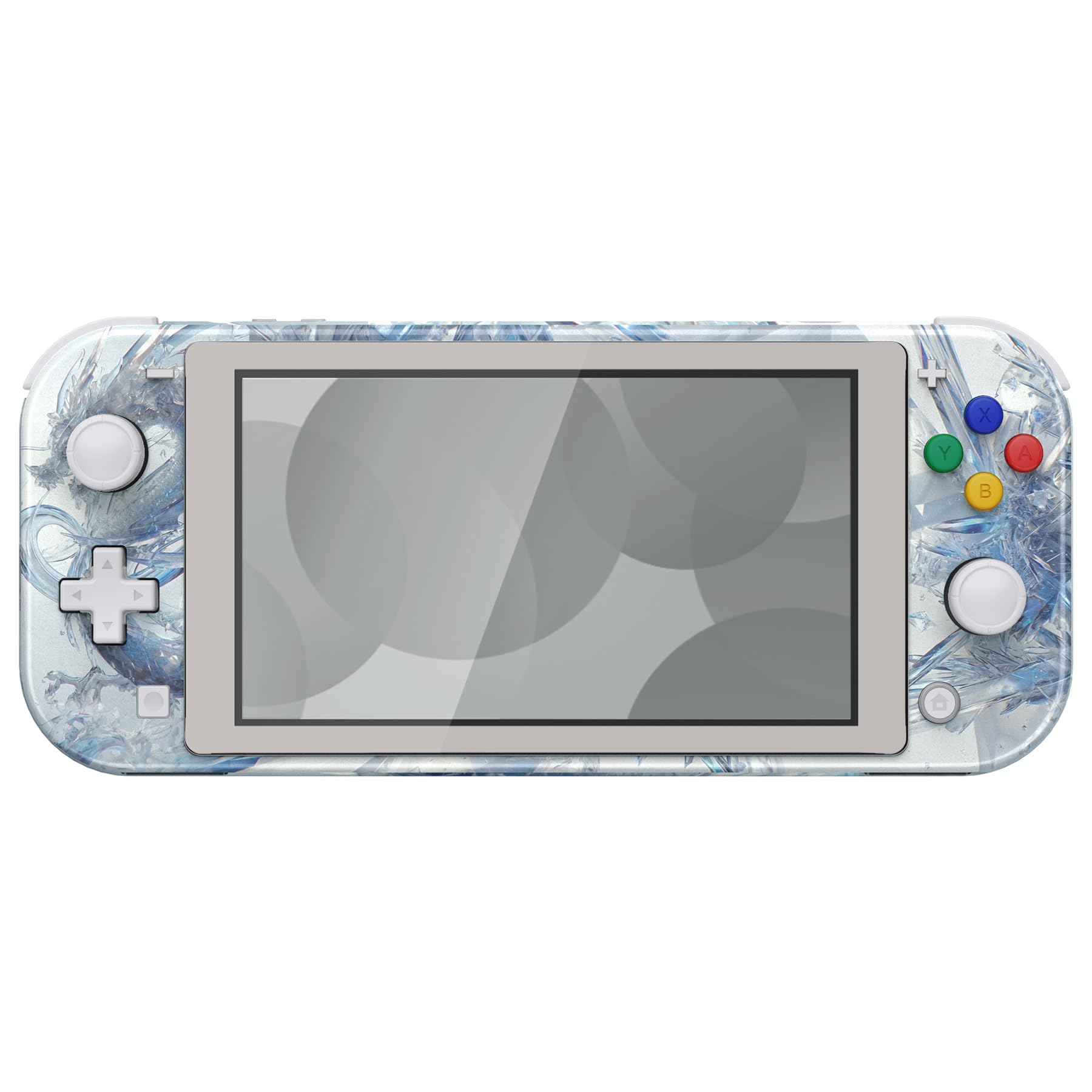 eXtremeRate Coque Console pour Nintendo Switch Lite,Façade avec Accessoires Boutons & Verres Trempé Protection Écran pour Switch Lite,Crystal Dragon