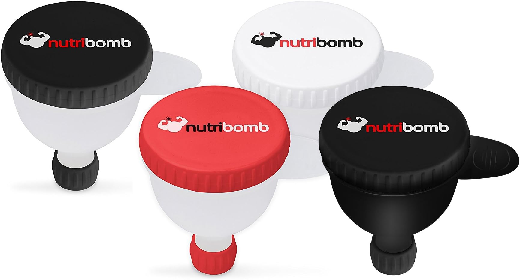 Nutribomb Medium Fill N Go - Protein Funnel - Supplement Funnel - Water Bottle Funnel - Travel Container for Gym Or Work (4)