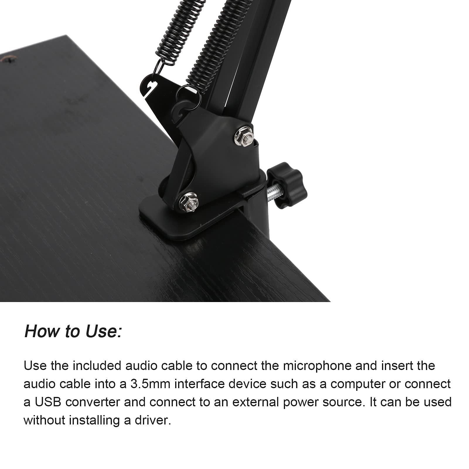 Mtlavish Professional USB -Kondensator Mikrofon -Kit BM800 mit Flexibles Arm für PC Desktop Notebook Computer Weiß Silber (Schwarz+schwarz)