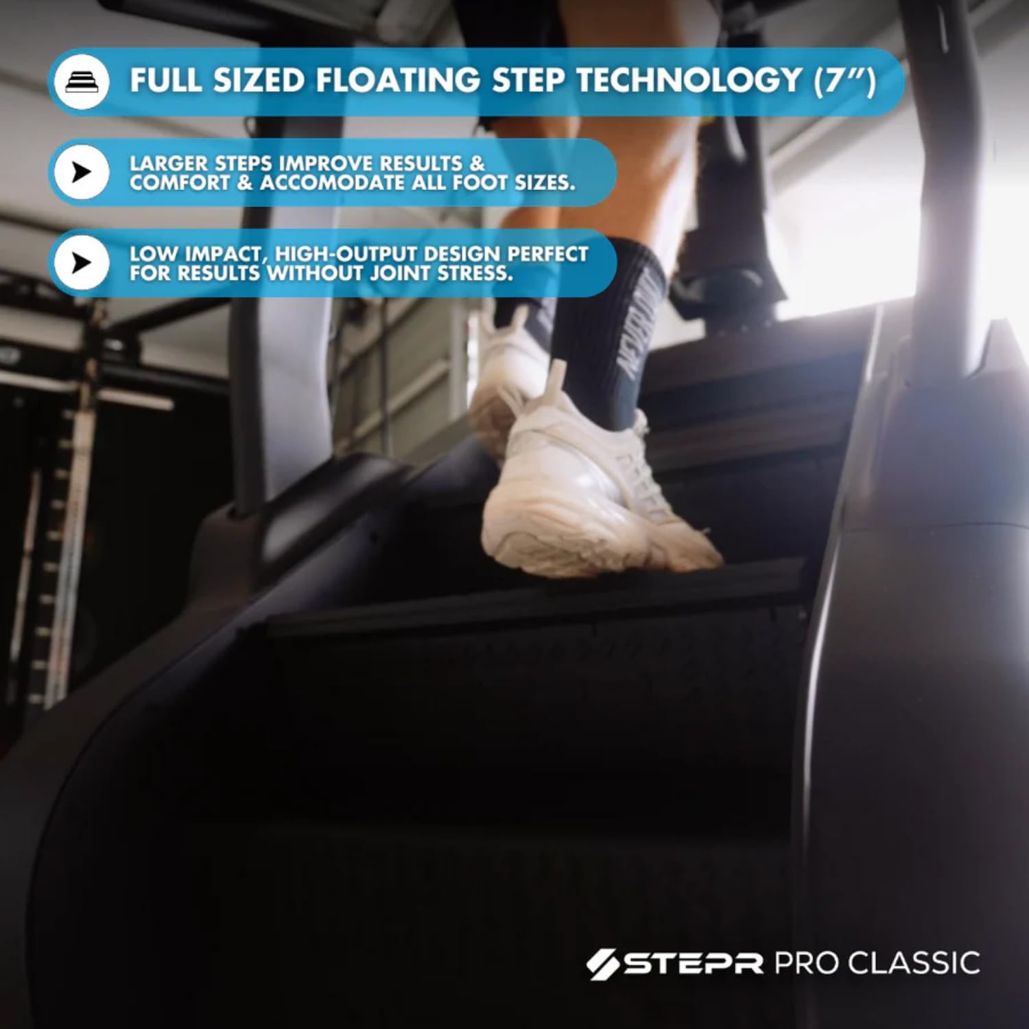 STEPR PRO Classic Stair Master with LED Touchscreen, Commercial Grade Stairmaster Machine for Home, 190 Steps/Min, Resistance Band Attachments, 400 lb Capacity