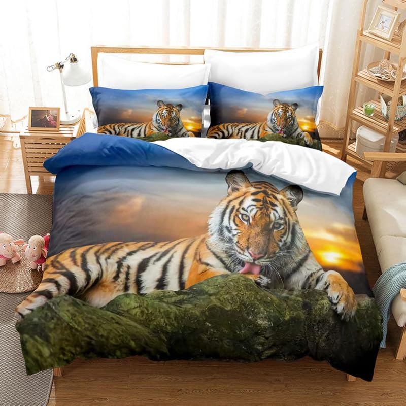 Funda nórdica cama 150 de animales naranjas 220x240 cm con fundas de almohada