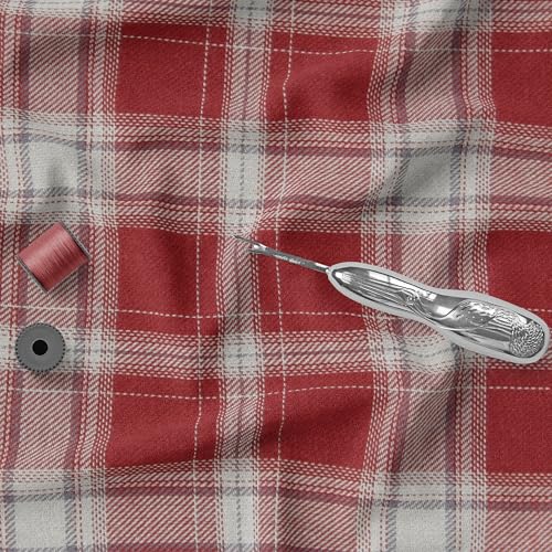 Image of BIGREAMS Premium 100% Cotton Checkered Unstitched Shirt Fabric For Men's - 0% Color Fade, Summer Shirt Piece, Breathable Fabric, 150 CM WIDE