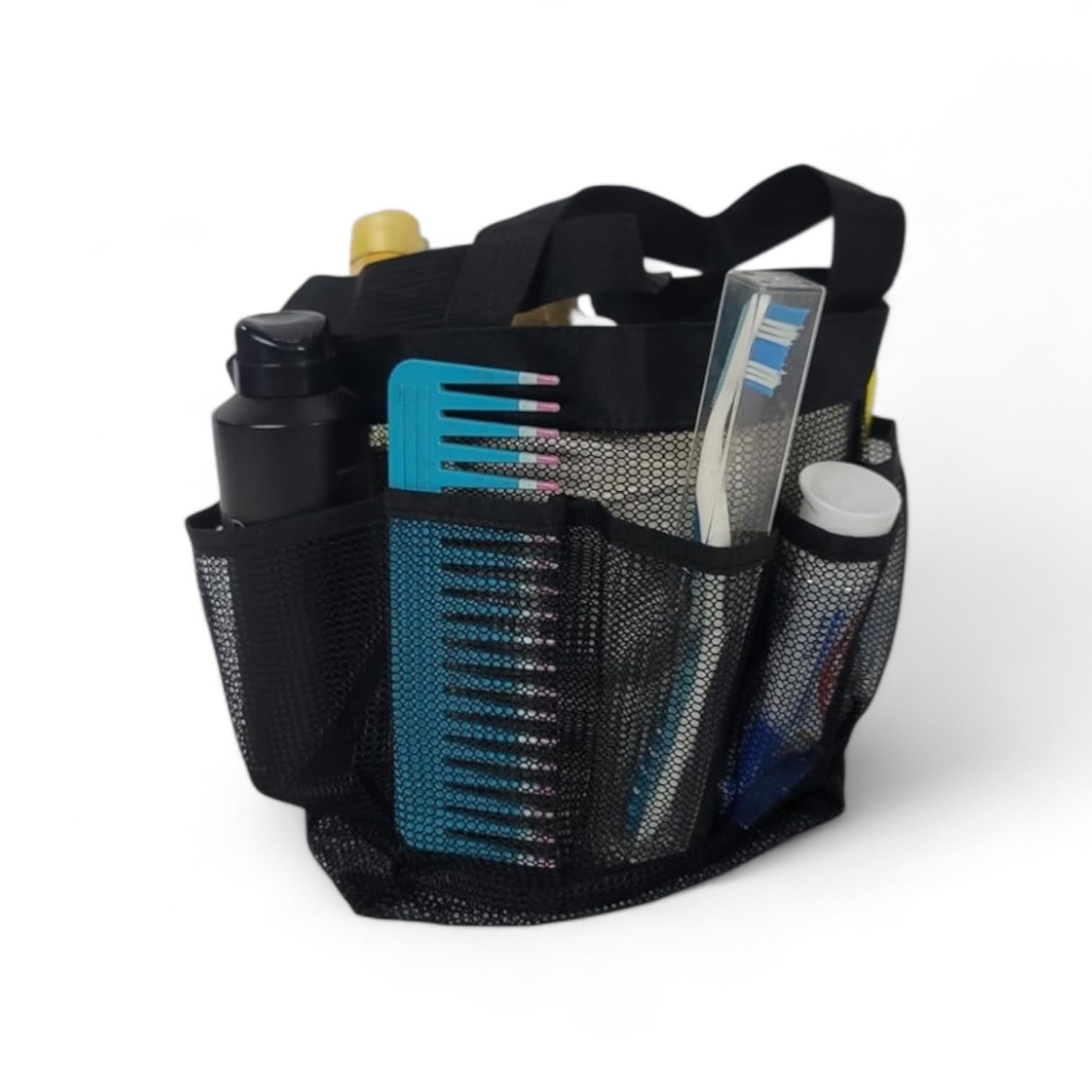 Mesh Shower Bag Shower Caddy for University Dormitory 6 Pockets Essential Toiletry Storage Bag for Gym Beach Travel
