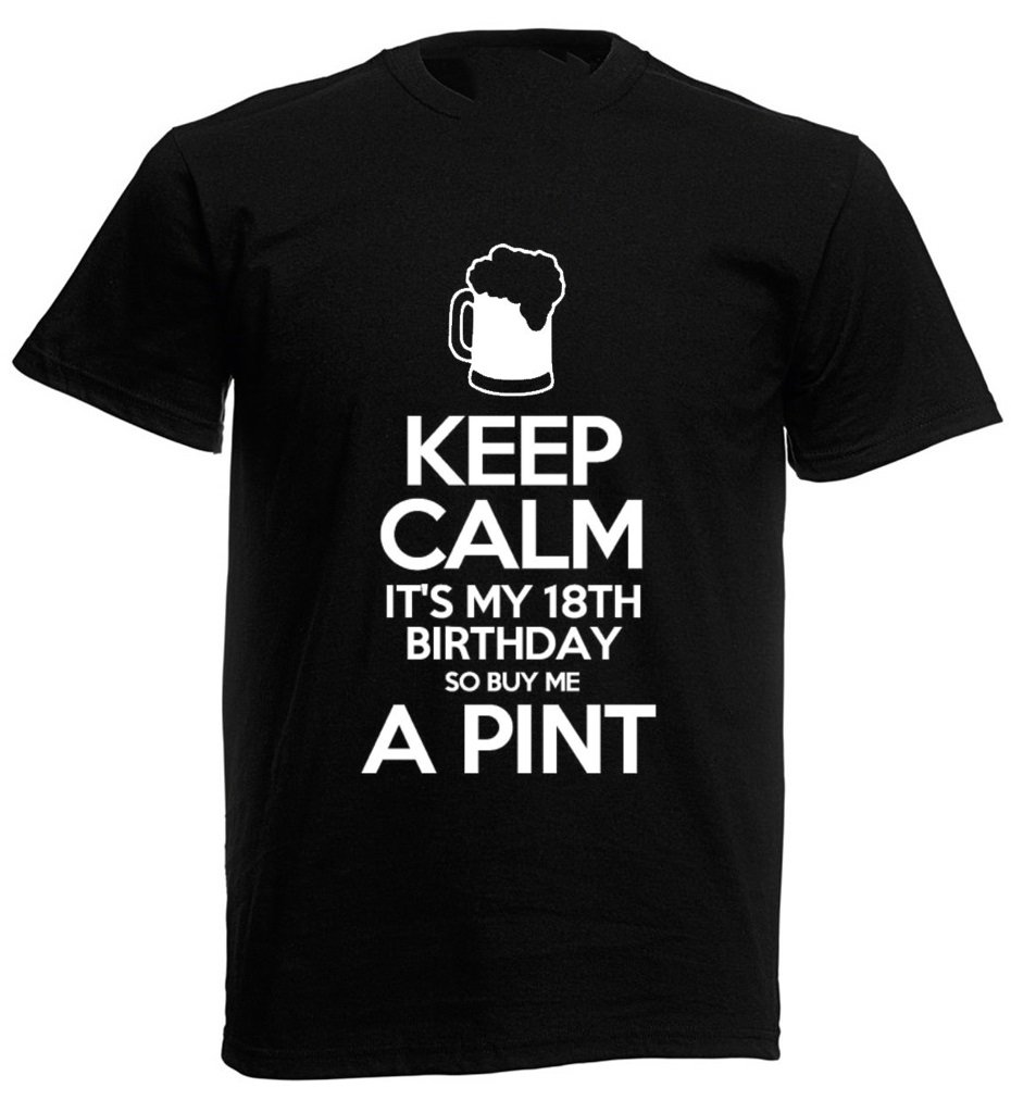 Keep Calm It's My 18th Birthday t-Shirt - Funny 18th Birthday Gift/Present for Men (Medium, Black)