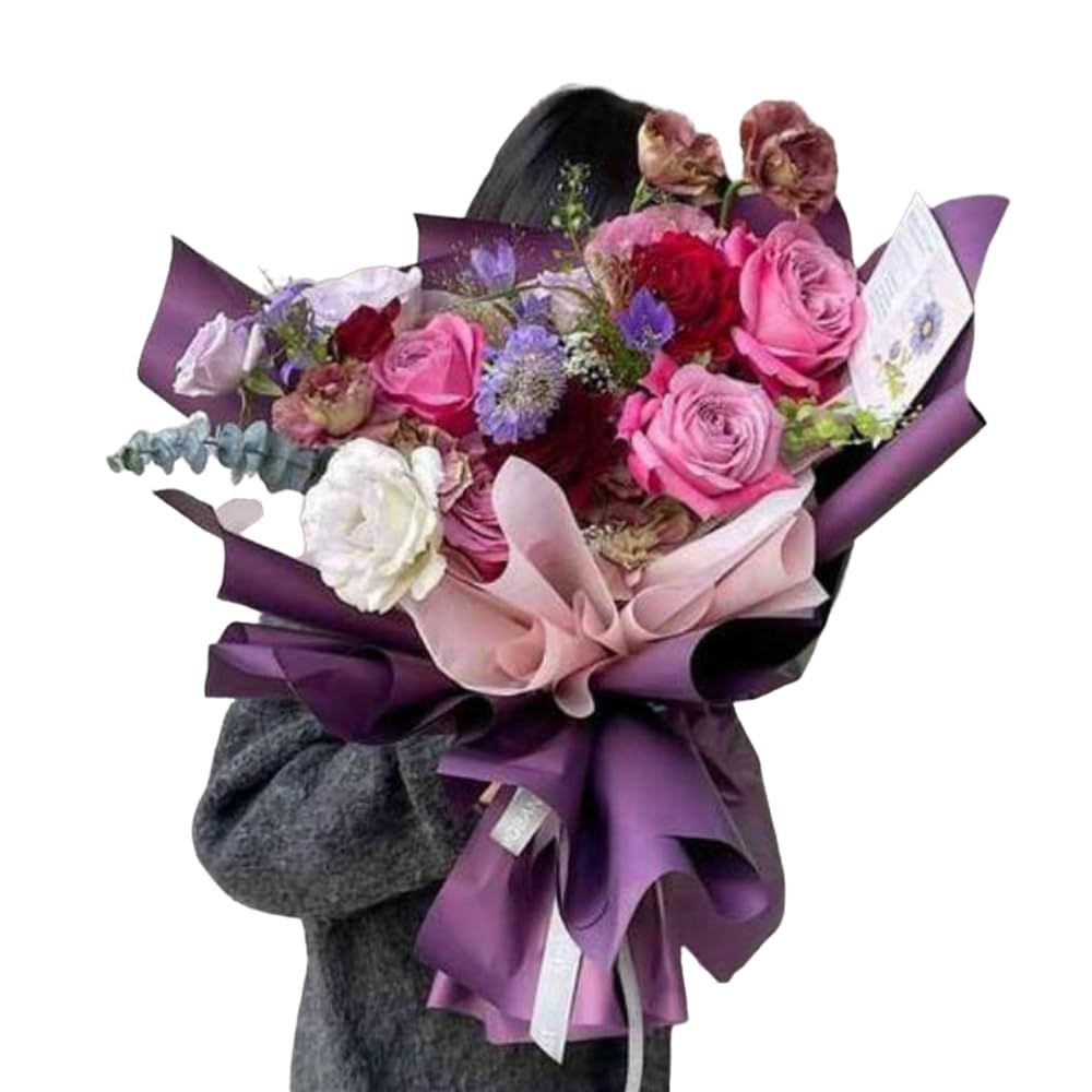 20 stuks dubbelzijdig kleur bloem inpakpapier, waterdicht Valentijnsdag boeket inpakpapier 23x23 inch gebruikt voor doe-het-zelf ambachten, geschenkverpakking, bloemenwinkel boeket verpakking (zwart