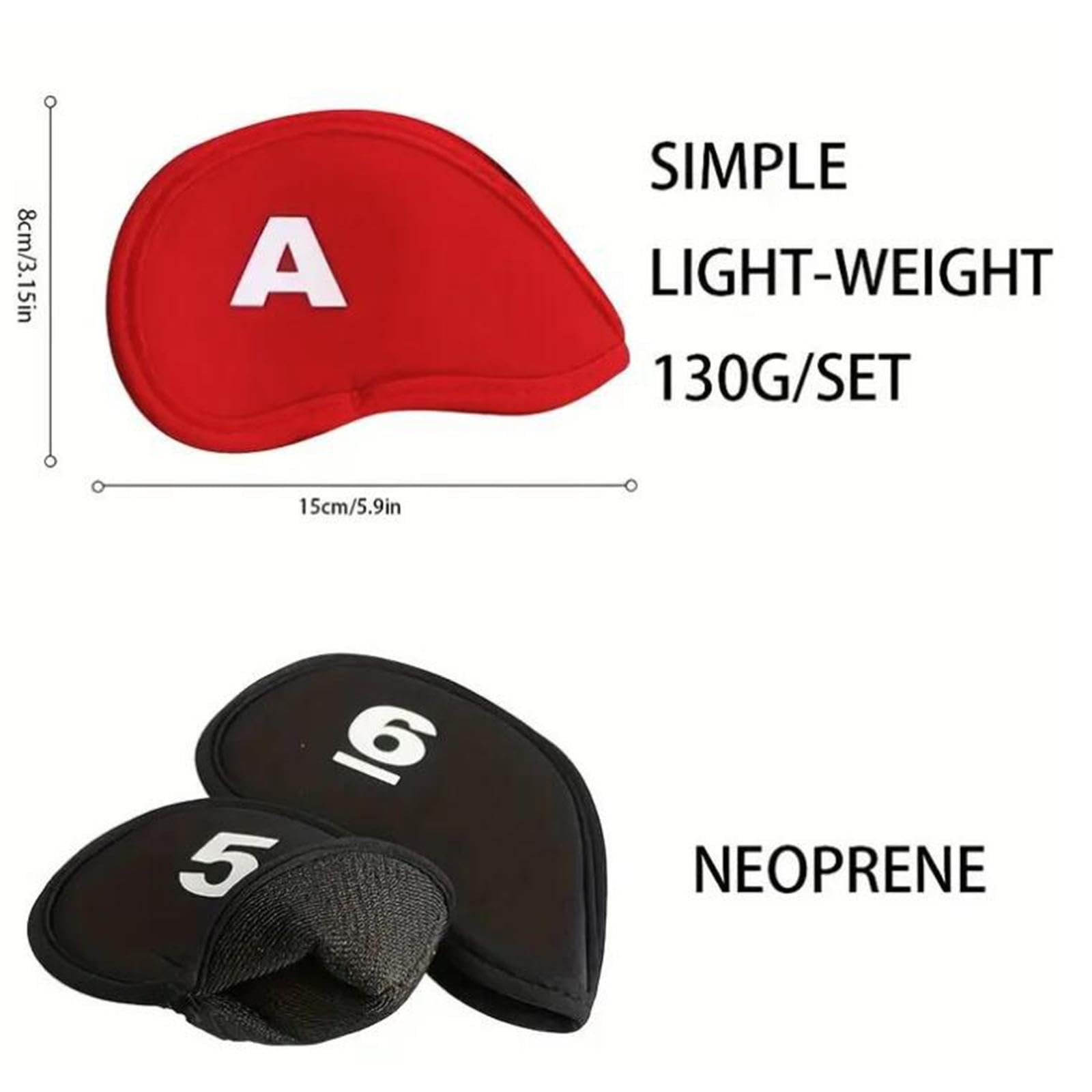 Baoblaze Set di 10 Copri-Testa per Mazze da Golf in Neoprene