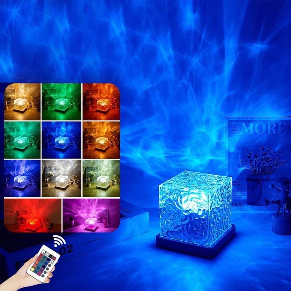 Northern Lights Lamp, 16 Color Northern Lights Ocean Wave Projector Light, Waveqube Lamp, Ocean Wave Ceiling Projector, Galaxy Projector Night Light for Bedroom