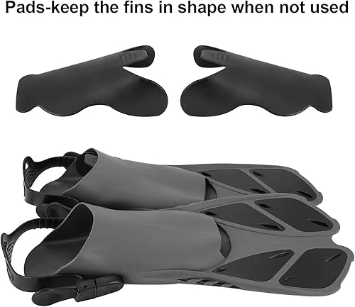 Miniatura 9 de Oumers Aletas de esnórquel, tamaño de viaje, correa ajustable, aletas de buceo con bolsa de malla y conector de hebilla adicional para hombres y