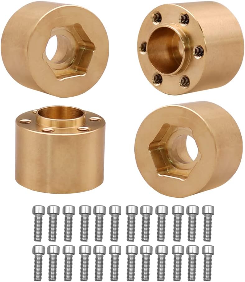 Brass Weights 6mm 9mm 12mm 15mm 22mm Wheel Hex Hub Widen Adapter for 1/10 RC Crawler 1.9 2.2 Wheels Rims SCX10 TRX4 (22mm)