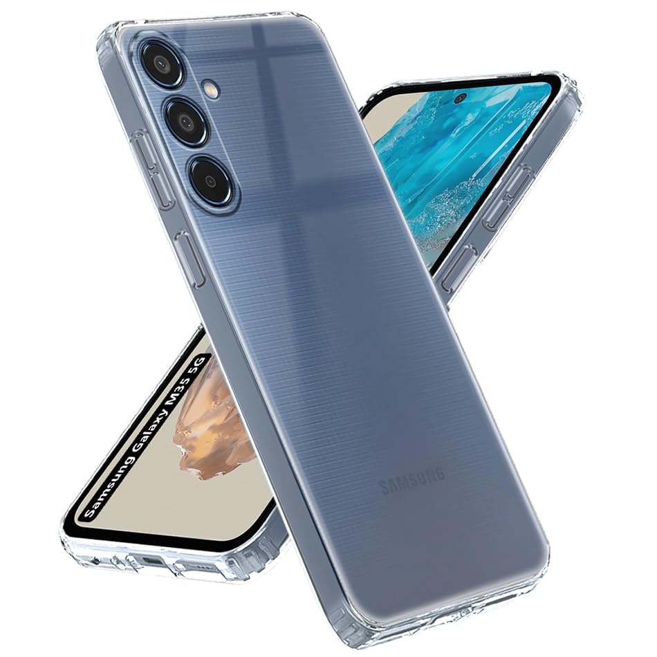 Image of NISHTECH for Samsung Galaxy M35 5G (2024) Premium Transparent Hybrid Soft Slim Dust Proof Back Case Cover with Camera Protection