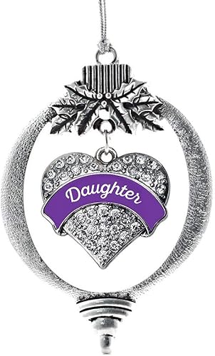 Inspired Silver - Adorno morado para hija - Adornos navideños de plata con circonita cúbica