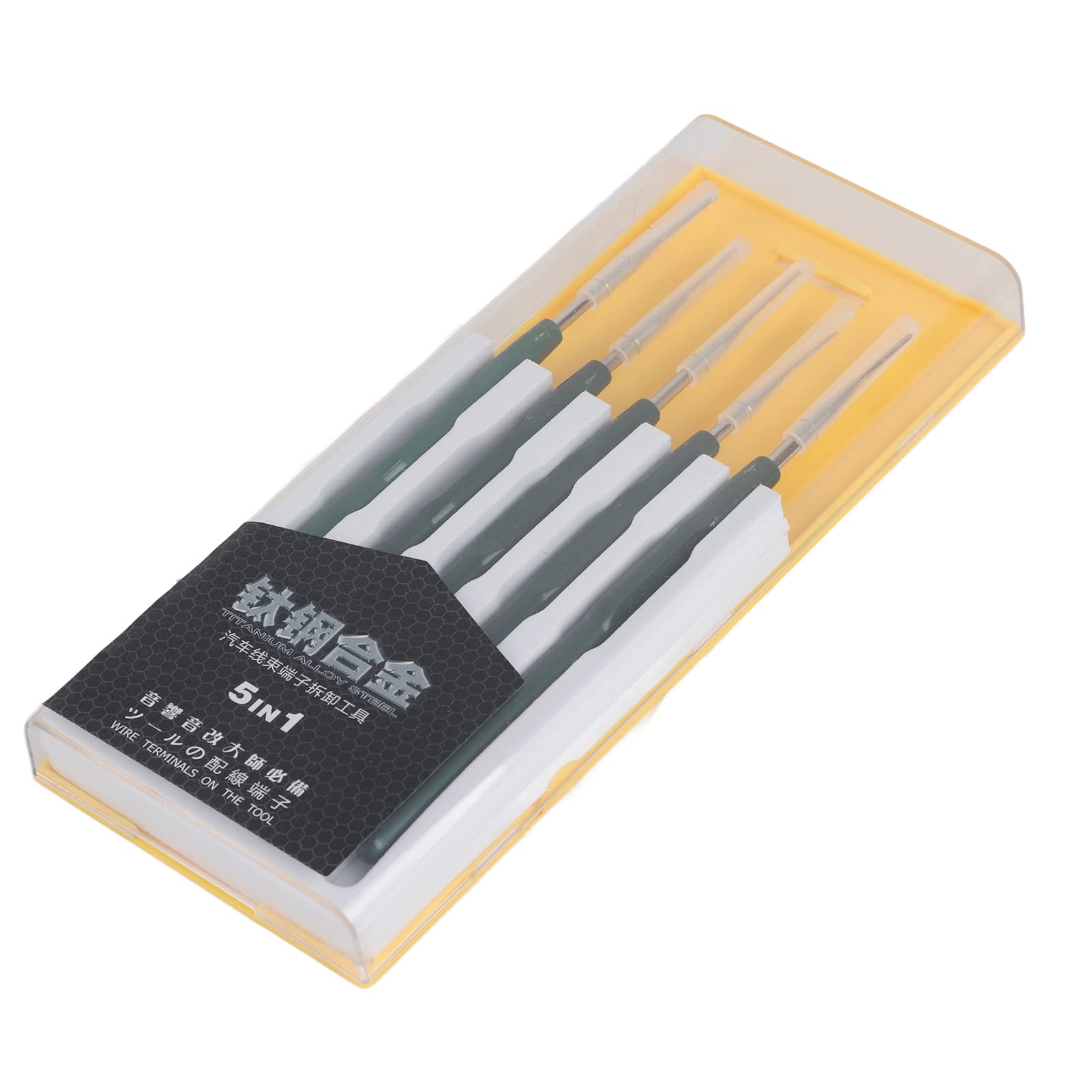 Wiring Dismount Tool, Alloy steel, Plastic Material 5pcs (1 Set) Car Cable Wire Terminal Socket Plug Pin Removal Maintain Dismount Tool Kit Auto Terminals Removal Tool Set