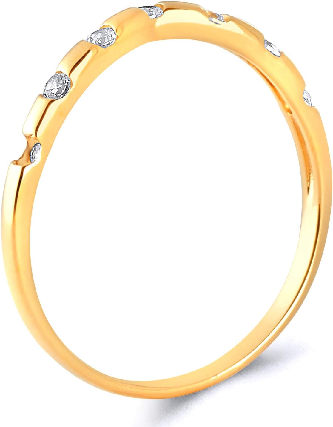 Wellingsale Ladies Solid 14k Two 2 Tone White and Yellow Gold Polished CZ Cubic Zirconia Round Cut Engagement Ring with Side Stones and Wedding Band Bridal Set