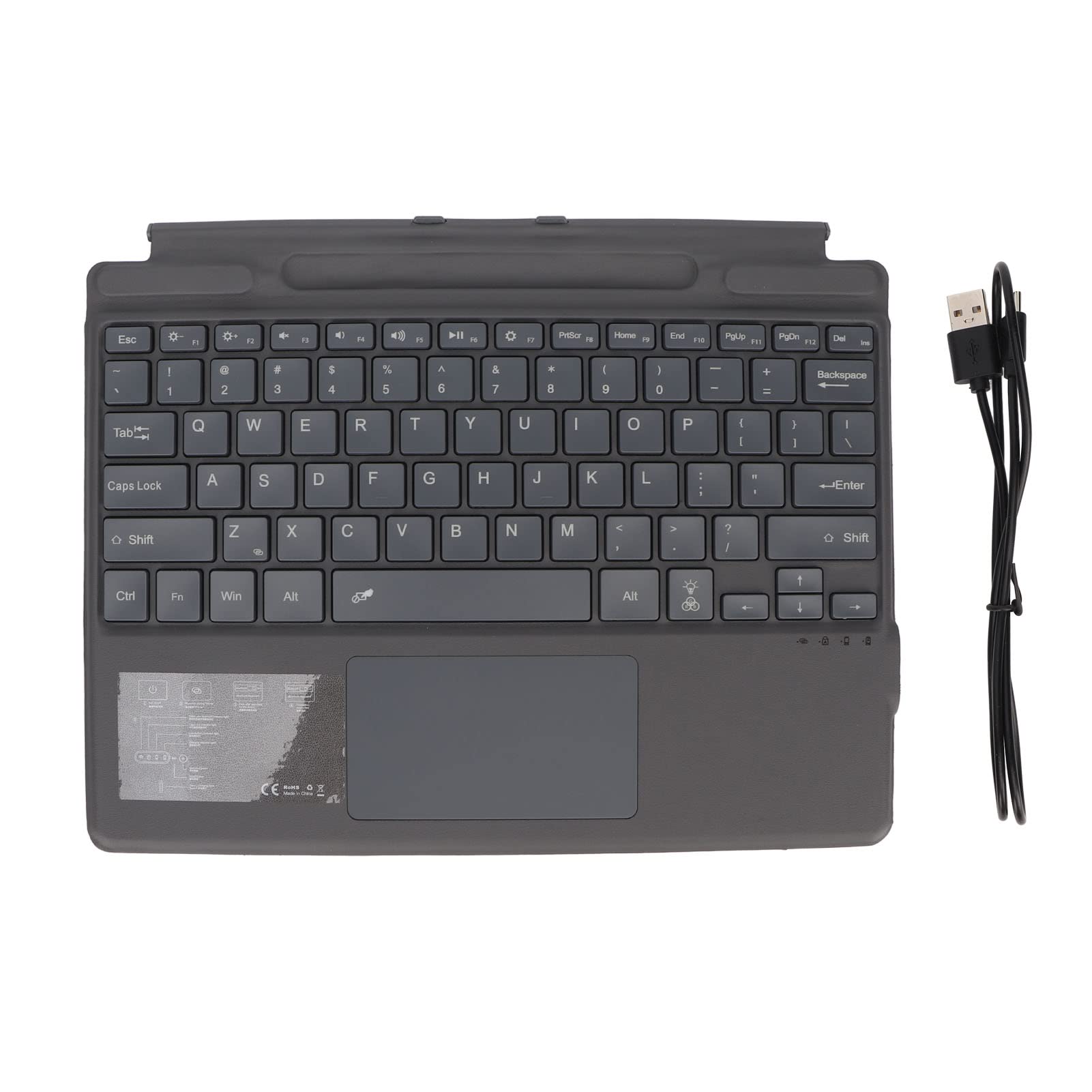 Tastiera Wireless Ultra Slim Notebook, connettività Bluetooth, con Trackpad di Grandi Dimensioni, Retroilluminazione Colorata, Adatto per Pro 8 X, Fino a 10 M di Distanza