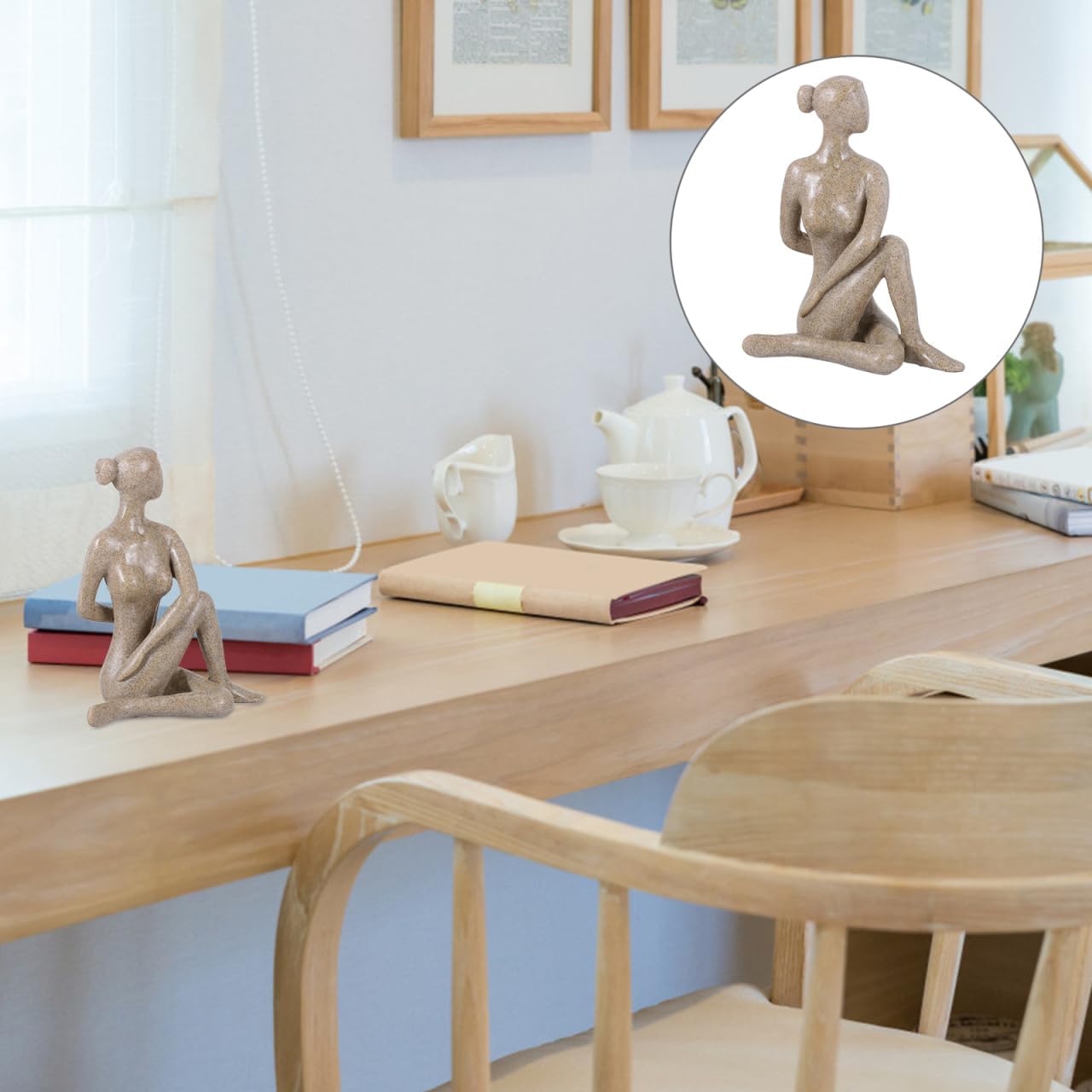 Yoga Girl Figurine Resin Decor Lightweight Creative Desktop Ornament for Home Office Living Room Art Craft Accent - Image 7