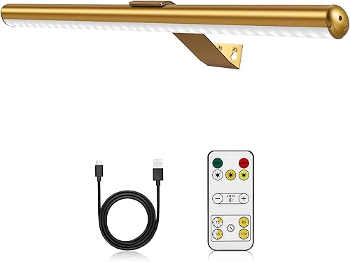 Control remoto de luz de imagen de 16 pulgadas, funciona con pilas, luz inalámbrica para arte de pared con 3 colores de luz, metal completo de 400