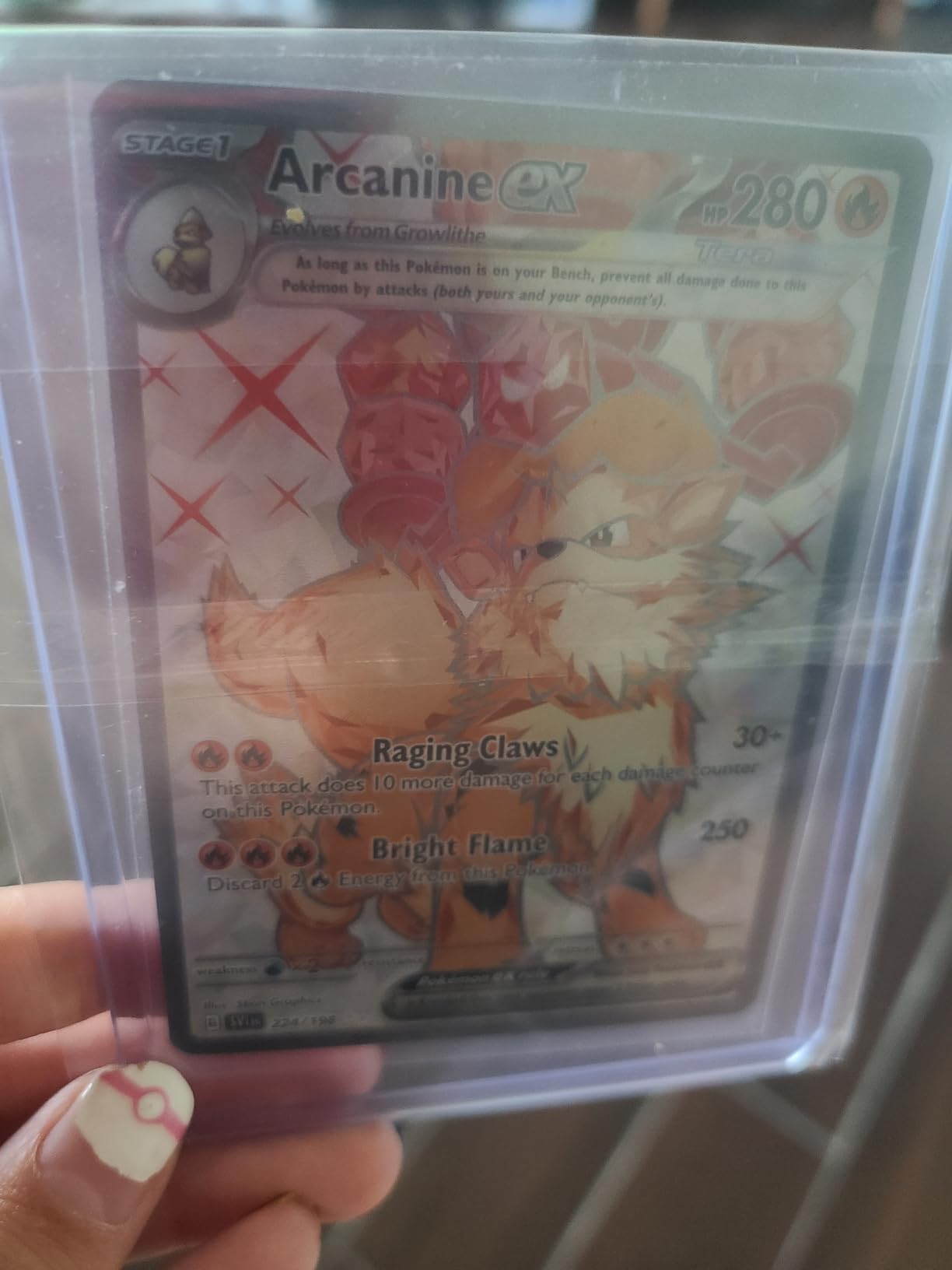 arcanine pokemon card ex Arcanine EX Full Art Rare Scarlet & Violet Base 224/198, NM Pokemon Ca main image 0