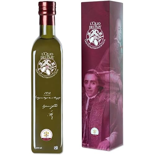 L'Olio dei Papi 500 ml (17 fl.oz) -Gift Box - Italian Extra Virgin Olive Oil - Polyphenol and Oleocanthal Rich - New York 2025 IOOC GOLDEN AWARD PRIZED produced from the centuries-old olive groves of the ancient lands of the Popes cold extracted- Kosher & Halal (3 counts) Quick Ship from US inventory!