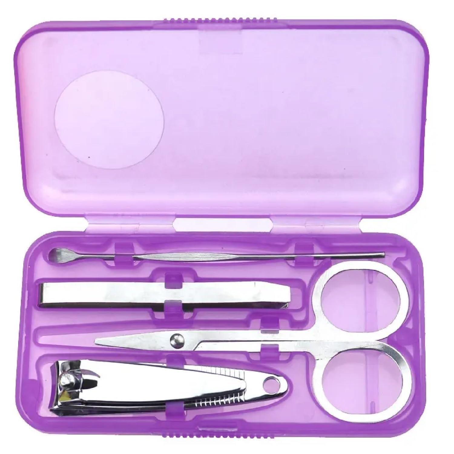 BYKOINE Manicure Set Professional Nail Clippers Kit – Stainless Steel Pedicure Care Tools | 4-in-1 Nail Grooming Kit for Personal Care | Cuticle Scissors, Nail Clippers & Home Bath Accessories