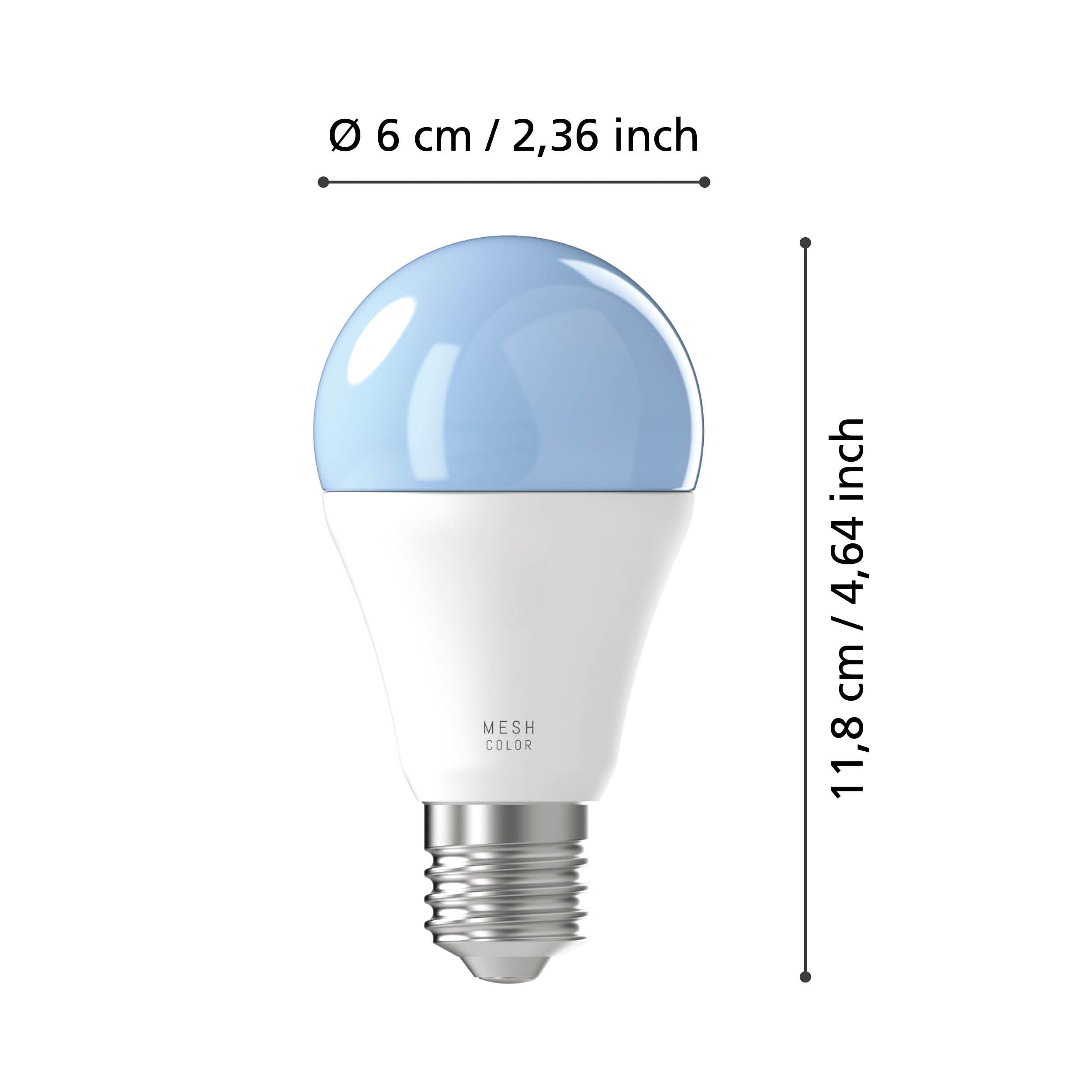 EGLO connect.z Smart-Home LED Leuchtmittel, 2er Set E27 Birnen mit Schalter | ZigBee, App und Sprachsteuerung Alexa, Glühbirnen dimmbar, warmweiß-kaltweiß, RGB, 806 Lumen
