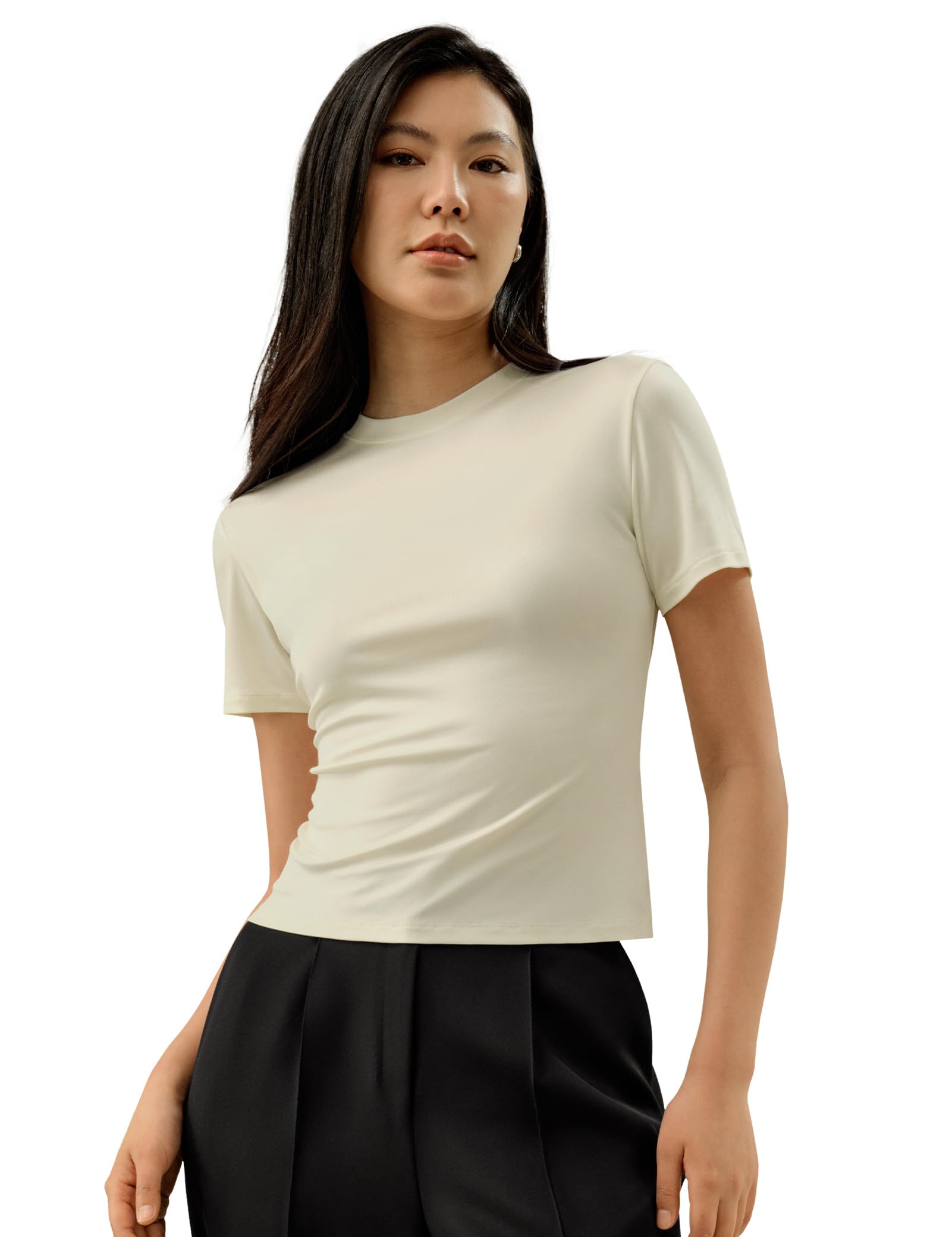 LilySilk Silk Jersey T-Shirt aus 100% Seide Damen leicht kühlend Bluse