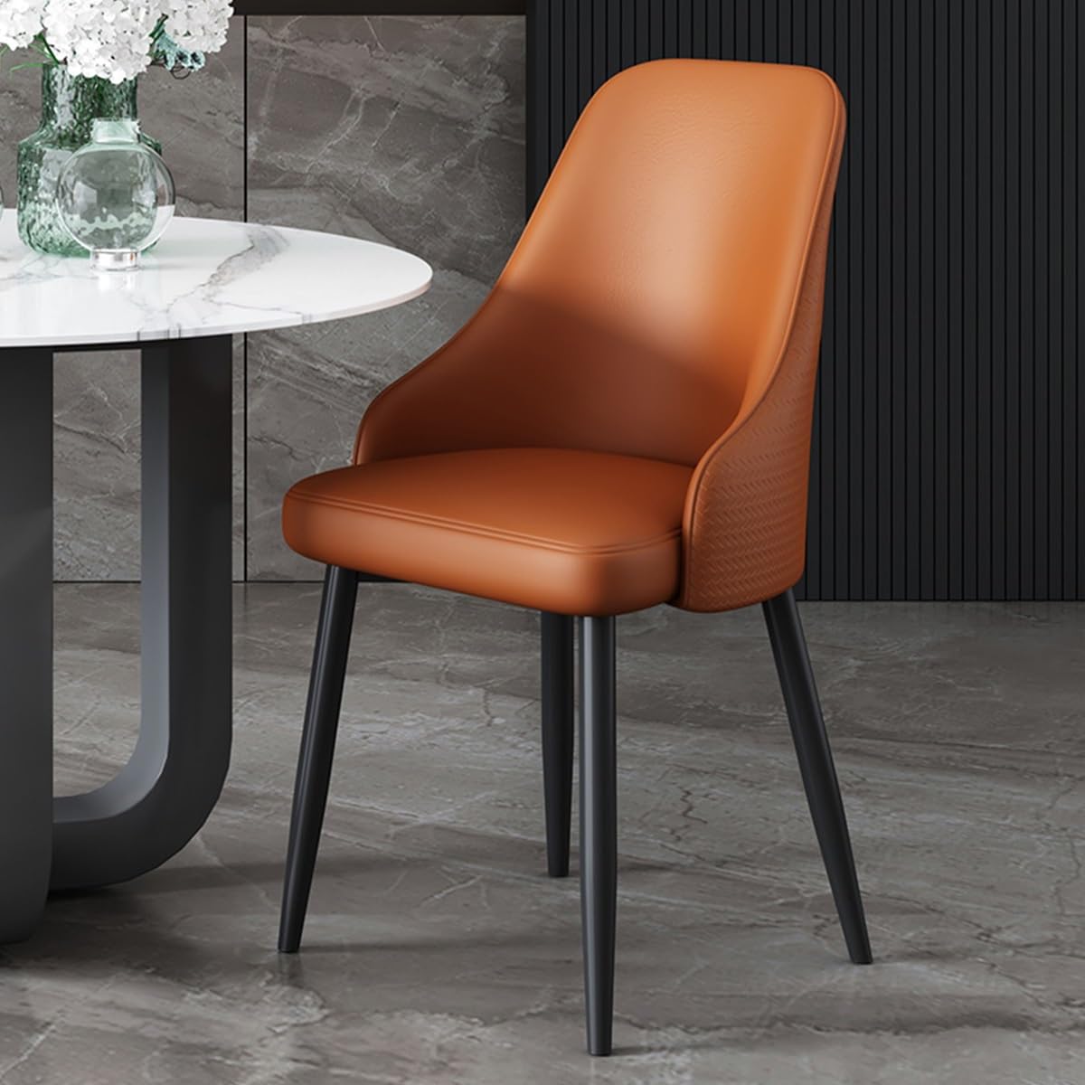 Chaise de salle à manger design moderne aux pieds noirs