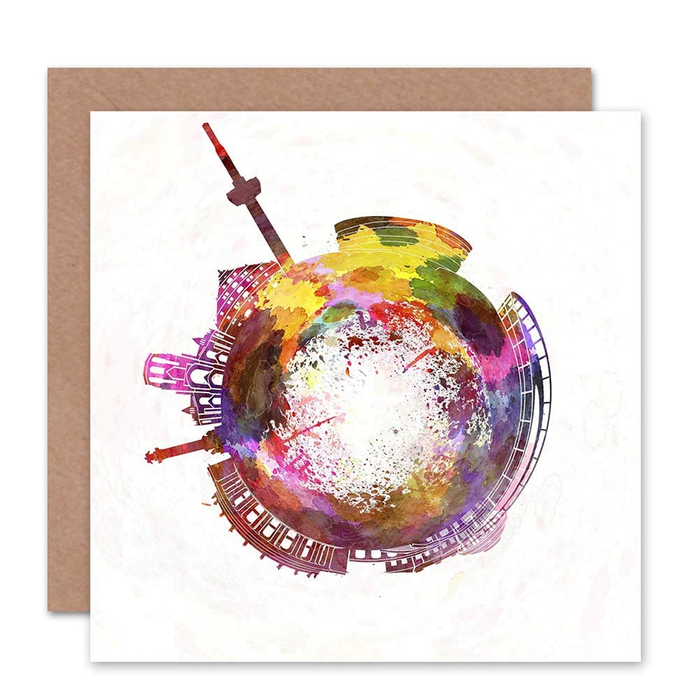 Wee Blue Coo CARD GREETING LITTLE WORLD CITY SKYLINE STUTTGART GERMANY GIFT