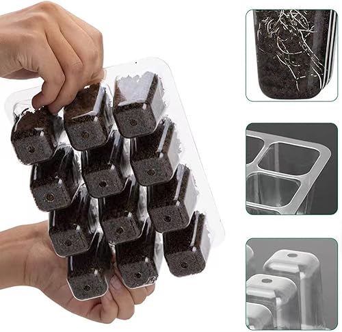 Miniatura 4 de Paquete de 5 bandejas de inicio de semillas, mini propagador de germinación de plantas con cúpula de humedad ajustable y base bandejas de cultivo de