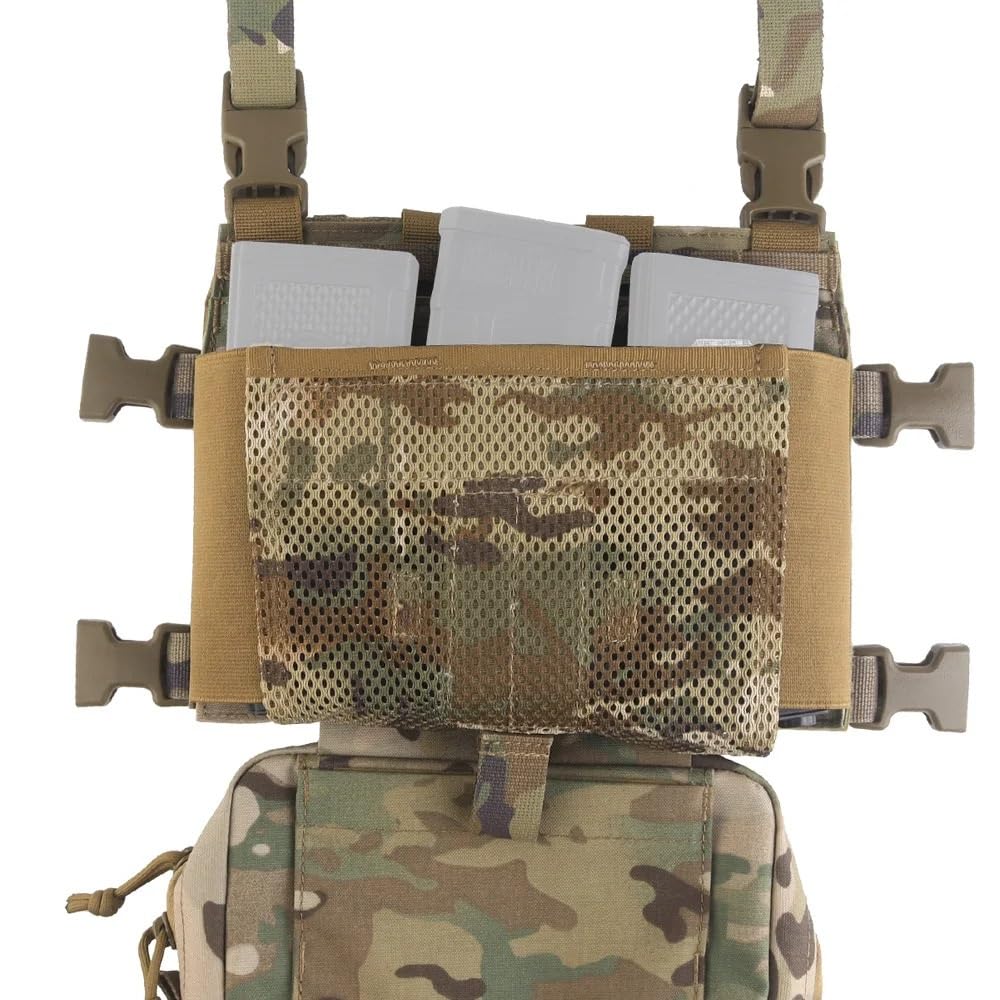 Genérico Chaleco Táctico Chest Rig Hebillas Rápidas, Multi Bolsillo Camo Bolsa Abdominal para Cosplay Deporte Outdoor