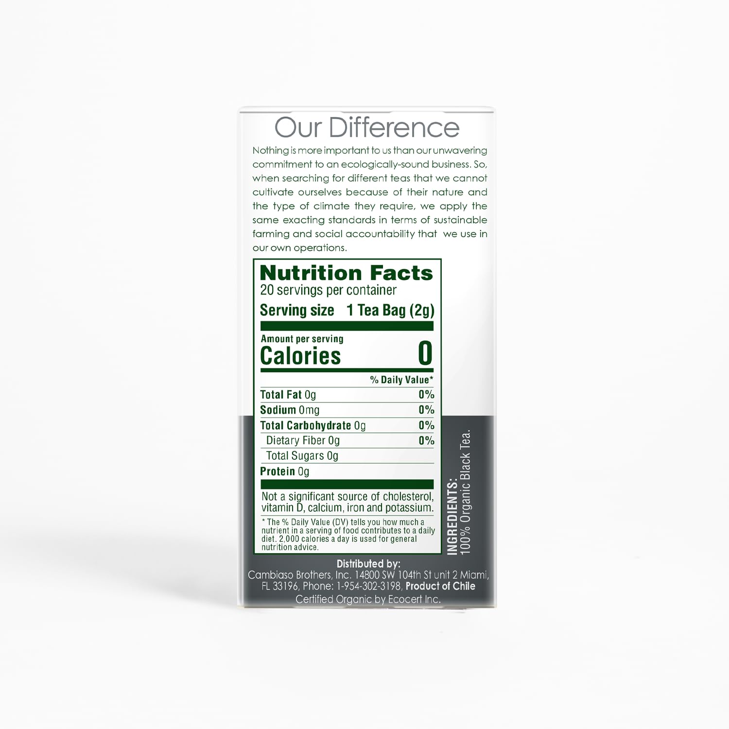Garden of the Andes - Organic Ceylon Black Tea - 20 Tea Bags per Box, Pack of 6 (120 Tea Bags) - Estate-Grown Single-Origin - Robust Aromatic Flavor, Traceable Farm-to-Cup