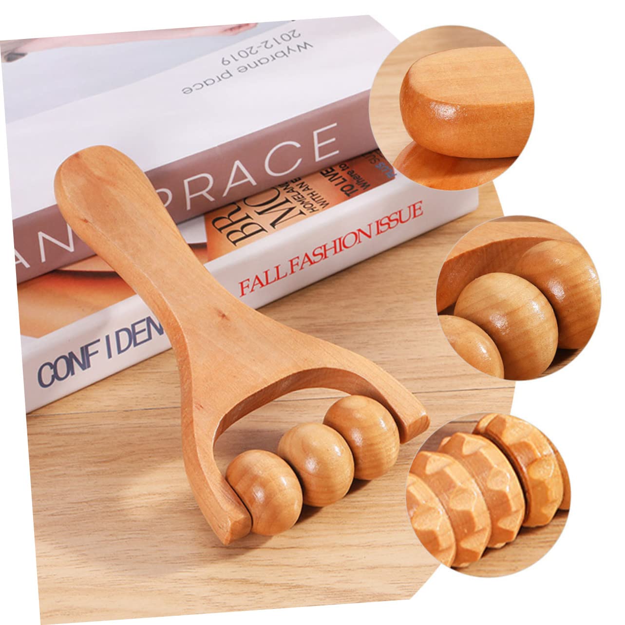 FOMIYES Relief Massage Roller 4pcs Wooden Massager for Neck Shoulder Legs Foot Arms Face Back