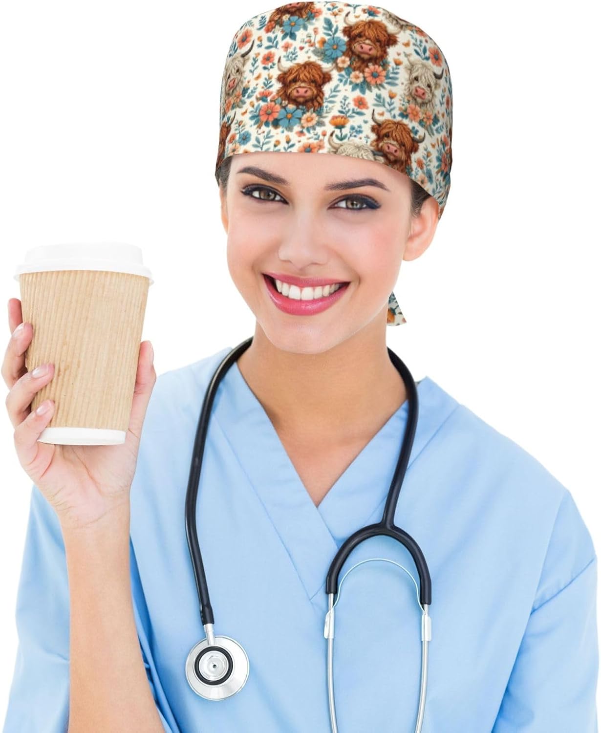 Scrub Cap with Sweatband for Women & Men — Adjustable Tie Back Surgical & Working Cap for Nurses, Doctors & Medical Staff - Image 5