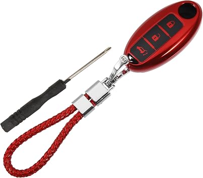 X AUTOHAUX TPU 3 Button Key Fob Case Cover for Nissan Qashqai
