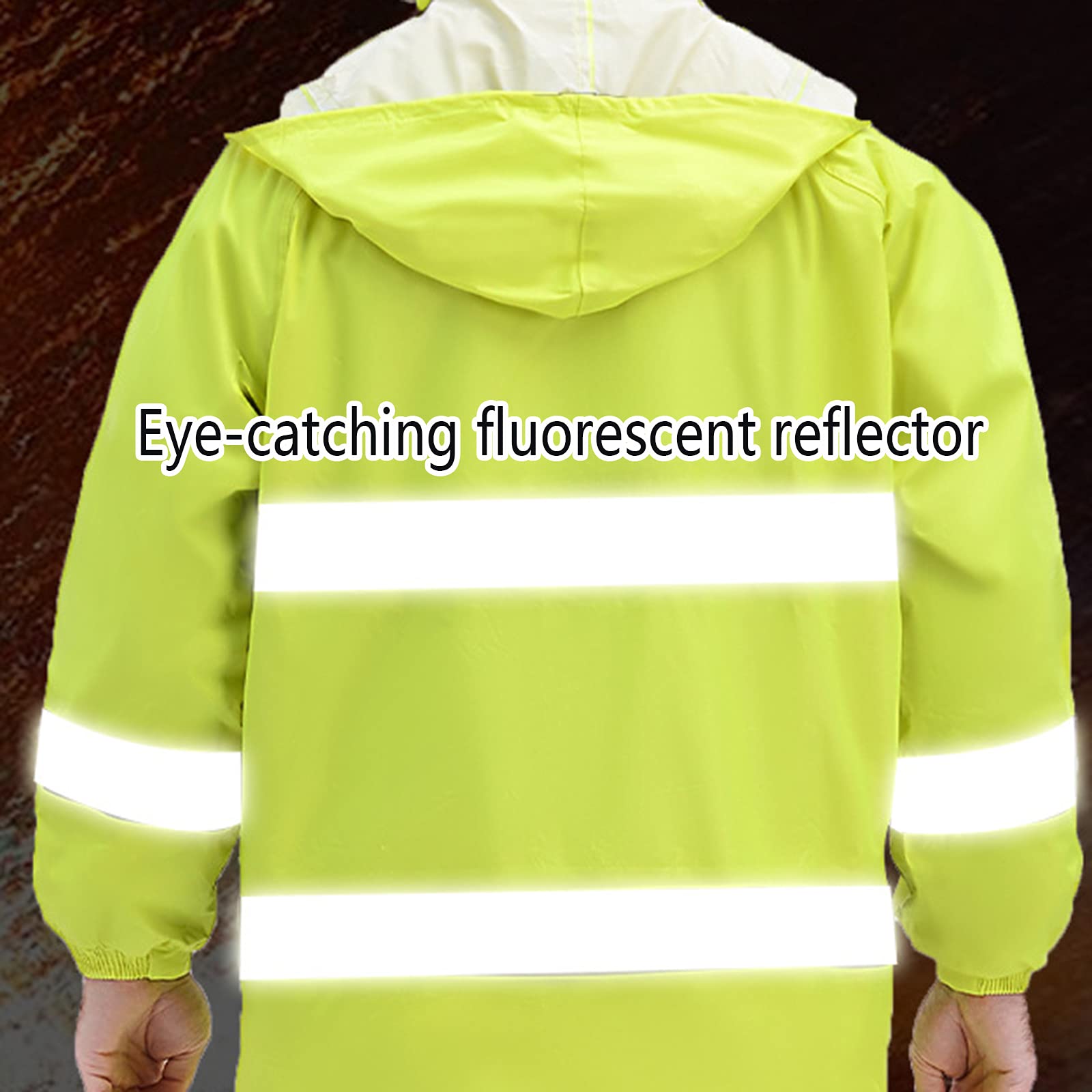 Combinaison Pluie Moto, Manteaux Imperméables, Veste Softshell Haute Visibilité, Veste De Travail, Unisexe Costume Veste Et Pantalon De Pluie Coupe Vent Respirant,XL