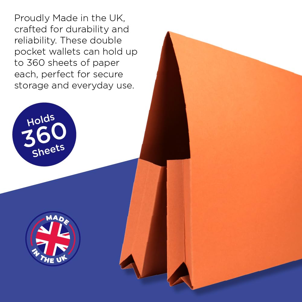 Guildhall, carpetta portadocumenti con tasche, in canapa di manila [confezione da 25] Orange