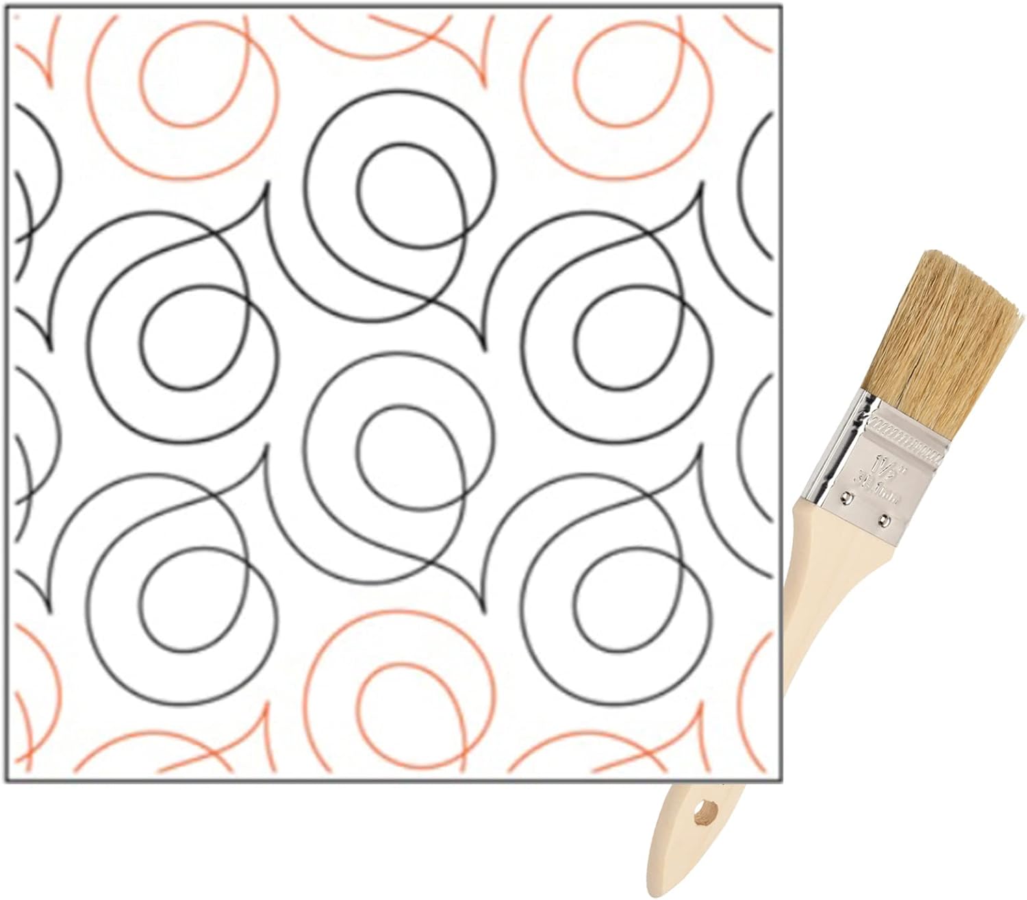 Quilting Pantographs Pattern Paper Roll - for Longarm Quilting Machines - Easy Circle Swirl Stipple Design Quilt Pantograph - Set Has Long Arm Quilters Sewing Machine Rails and Tracks Cleaning Brush