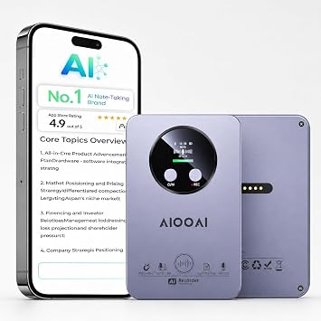 AI Voice Recorder, AI Note Taker with Transcription & Summary, 64GB