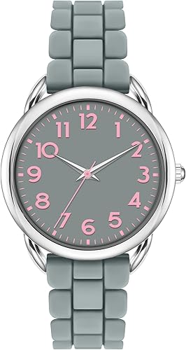 Asan Ge Reloj resistente al agua para mujer, elegante correa de silicona para muñecas de mujer de 5 a 7 pulgadas, esfera de 1.417 in con números