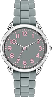 Asan Ge Analog Watch for Women Large Numerals Face Easy Time Reading Silicone Strap Casual Watch Water Resistant 100 feet