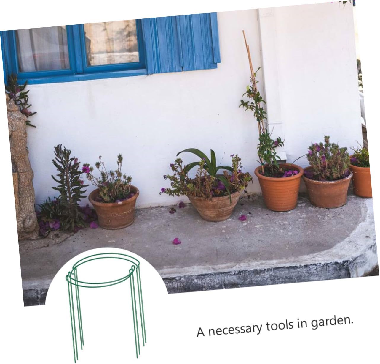 4pcs Flower Support Frame Plant Support Stands Reusable Iron Sticks Natural Coating for Garden Home