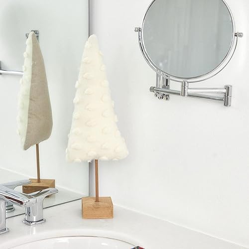 Miniatura 4 de Mud Pie Mesa de árbol de Navidad con lunares blancos, grande, 18 x 5 pulgadas