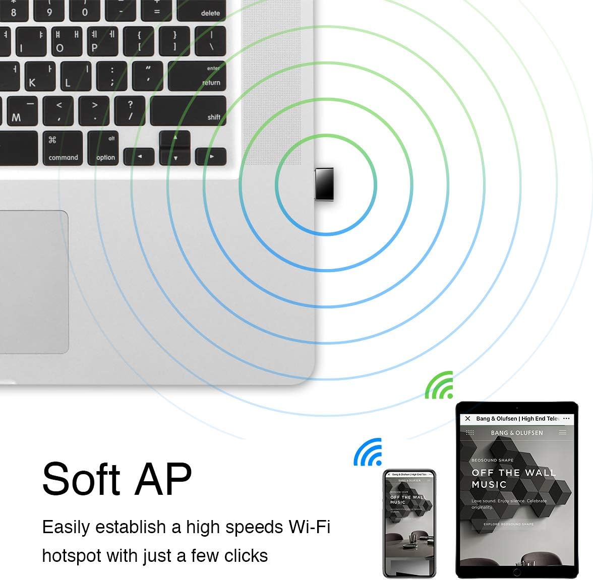 Cudy AC 650Mbps USB WiFi Adapter for PC, 5GHz/2.4GHz Wireless Dongle, WiFi USB, USB Wireless Adapter for Laptop - Nano Size, Compatible with Windows XP / 7 / 8.x /10/11, Mac OS : Electronics